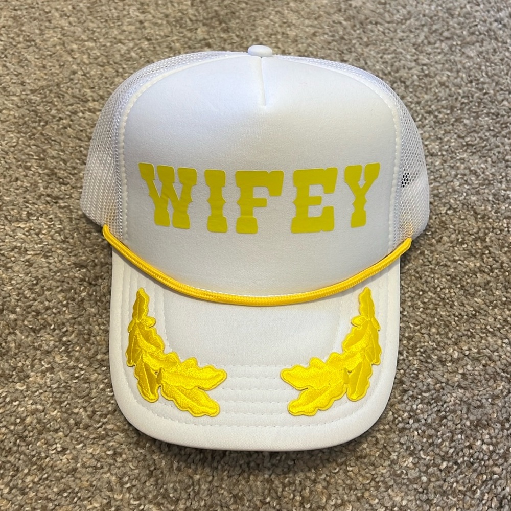Wifey vintage gold lead SnapBack trucker hat Otto cap bride wedding wife bride